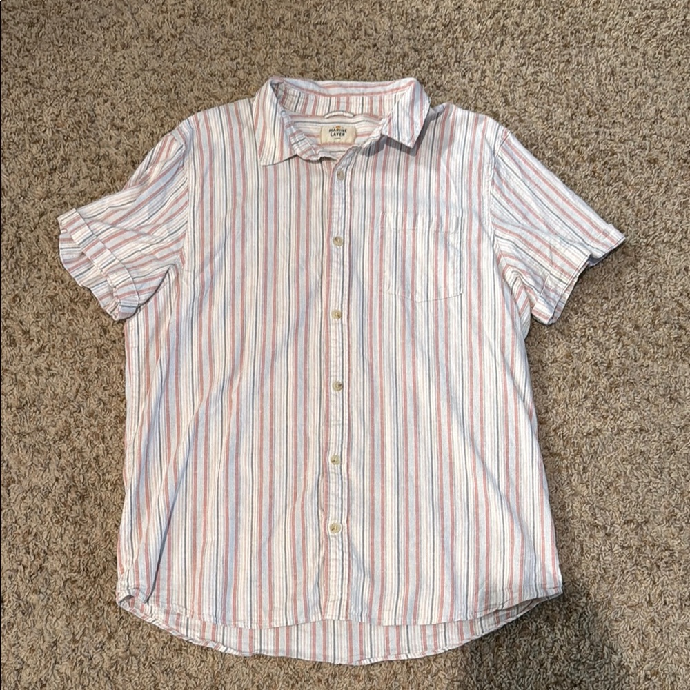 Men's large, marine layer, Short Sleeve button down Shirt
Like new condition
